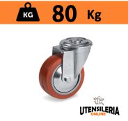 Ruota in gomma siliconica 72GS supporto NL con foro max 80Kg Ruota in gomma siliconica 72GS supporto NL con foro max 80Kg
