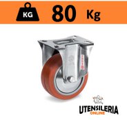 Ruota in gomma siliconica 72GS supporto INOX NLX fisso max 80Kg Ruota in gomma siliconica 72GS supporto INOX NLX fisso max 80Kg