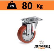 Ruota in gomma siliconica 72GS supporto INOX NLX rotante 80Kg Ruota in gomma siliconica 72GS supporto INOX NLX rotante 80Kg