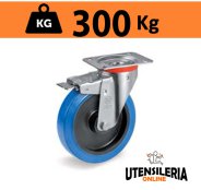 Ruota gomma elastica 73AE supporto NL freno anteriore max 300Kg Ruota gomma elastica 73AE supporto NL freno anteriore max 300Kg
