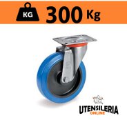 Ruota gomma elastica 73AE supporto NL rotante portata max 300Kg