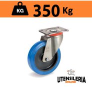 Ruota gomma elastica 73AE supporto P rotante a piastra max 350Kg