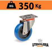 Ruota gomma elastica 73AE supporto Pesante rotante max 350Kg Ruota gomma elastica 73AE supporto Pesante rotante max 350Kg