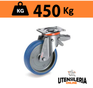 Ruota SIGMA ELASTIC 73 rullo supporto PX INOX con freno 450Kg Ruota SIGMA ELASTIC 73 rullo supporto PX INOX con freno 450Kg