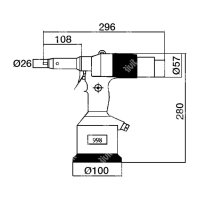 Rivettatrice oleopneumatica per inserti RIV998 da M3 a M12 completa