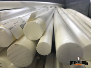 Tondo teflon in PTFE in barre vergine bianco D.140X500mm 17.40 Kg