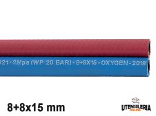 Tubo binato SALDOBIN/20RBL/ISO3821 ossigeno/acetilene 8+8x15mm (100mt)