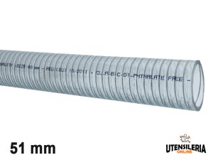 Tubo in pvc alimentare con spirale ALIMPOMP/F 51mm (30mt)