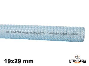 Tubo in pvc spiralato retinato alimentare ALIMPOMP/PRESS/TR 19x29mm (60mt)