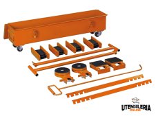 Set pattini a rulli Unicraft TR 20 con timone per spostamento carichi pesanti, 20 ton