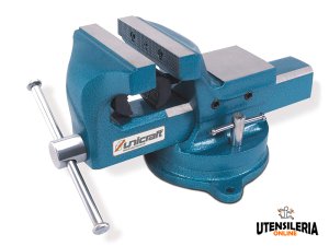 Morsa da banco girevole Unicraft Vice per tubi, ganascia 175mm apertura 210mm