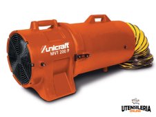 Ventilatore portatile assiale Unicraft MV 200 P in set con tubo flessibile e rigido