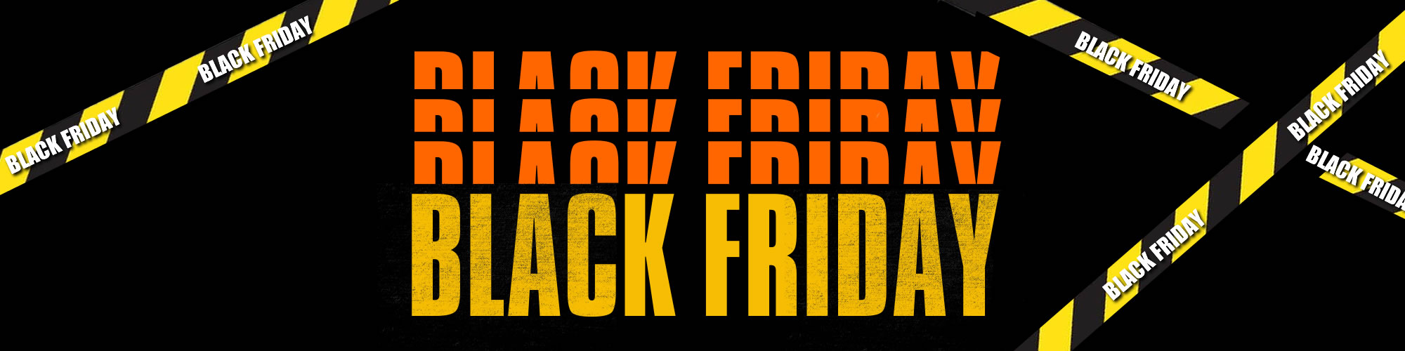 black friday wallpaper nero con scritte gialle e arancioni