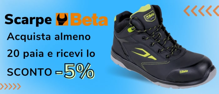 Sconti per quantità: acquista almeno 20 paia di scarpe Beta, per te Extra sconto 5%