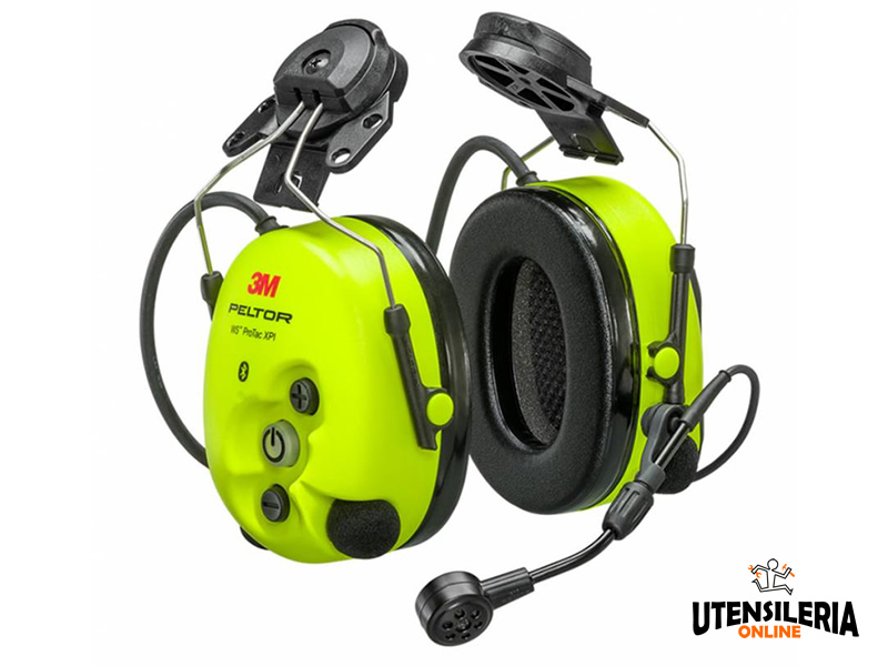 Cuffie antirumore 3M Peltor XPI con attacco elmetto, Bluetooth e microfono  dinamico 31dB [7100195960]