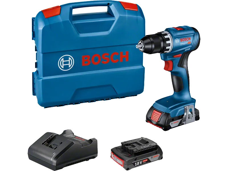 Bosch trapano avvitatore a batteria GSR 18V-45 in Kit con 2 batterie da 2.0Ah