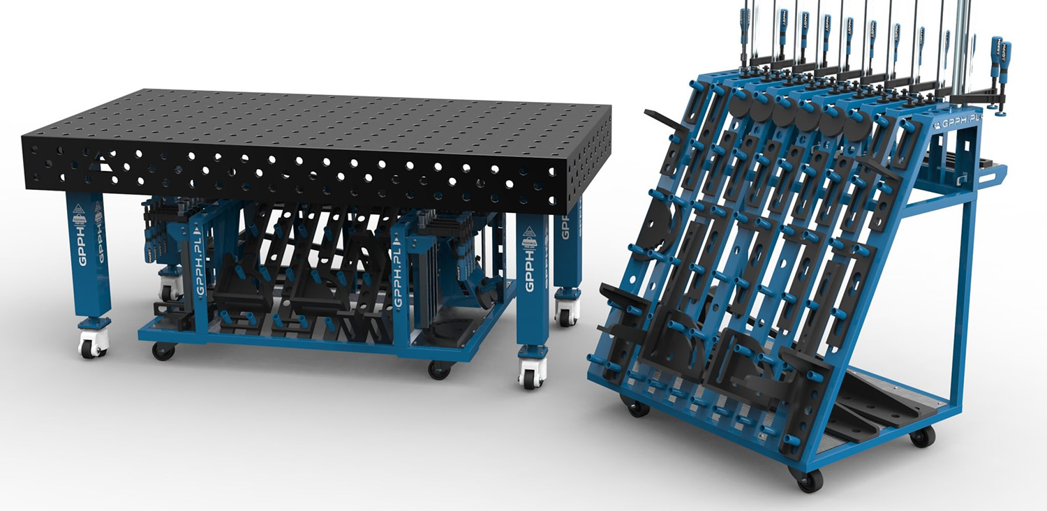 Gamma completa di accessori di fissaggio per banco da saldatura GPPH
