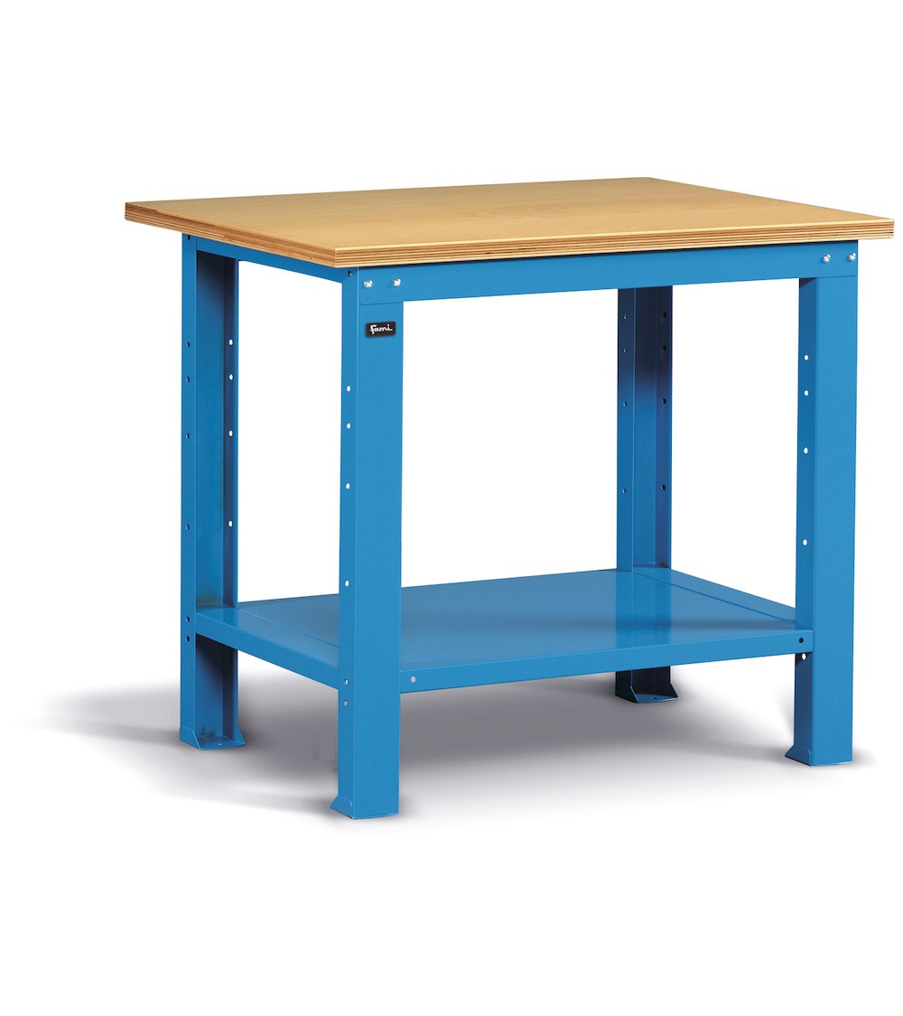 Banco da lavoro Fami Work con piano in legno 1024x750x880mm RAL5012
