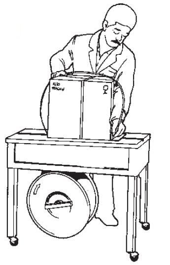 Illustrazione utilizzo reggitrice semiautomatica ES 102 Barbero Ferramenta