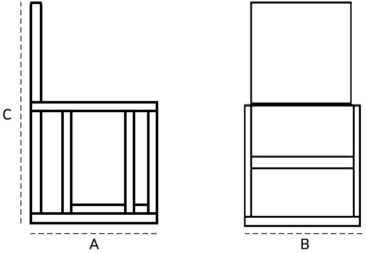 Schema tecnico cestello per carrello elevatore SR 163 Barbero Pietro
