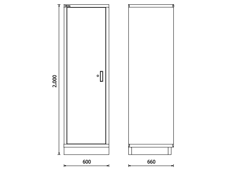 Armadio in lamiera Beta RSC50 A1 ad 1 anta con ripiani regolabili per  arredo officina [050001411]