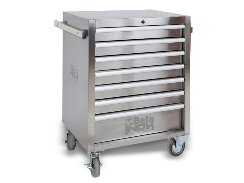 Beta carrello INOX porta attrezzi mobile C04TSS a 7 cassetti in