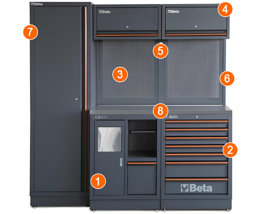 dotazione arredamento officina modulare Beta C45 PRO 2.0 CX