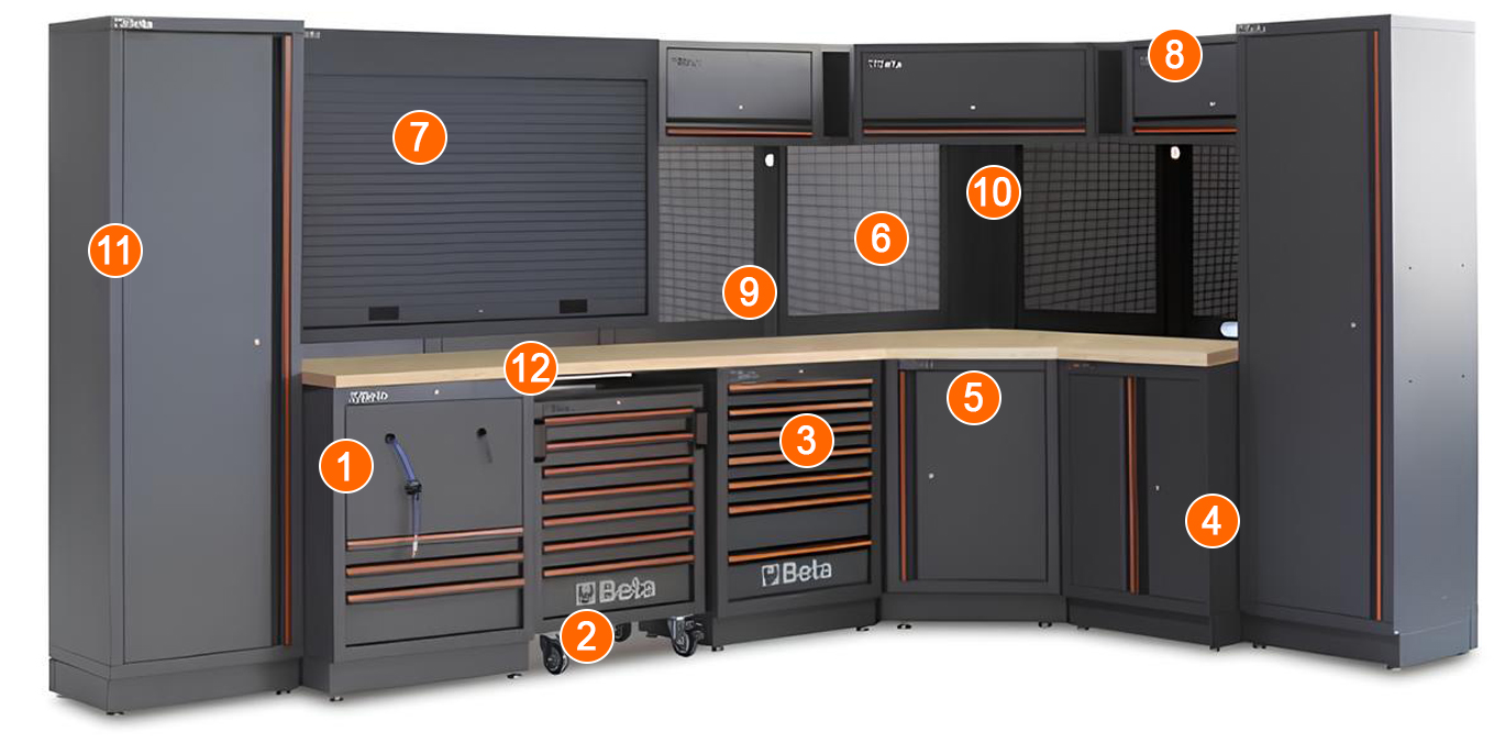 dotazione arredamento officina modulare Beta C45 PRO 2.0 GW
