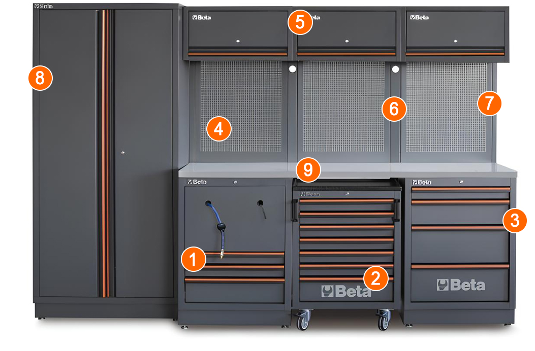 dotazione arredamento officina modulare Beta C45 PRO 2.0 HX