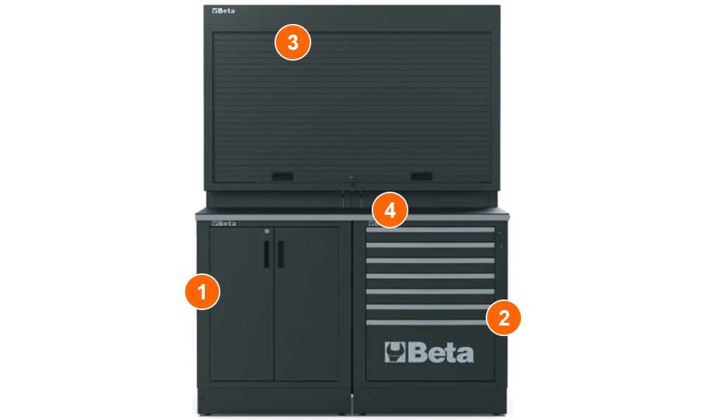 dotazione arredamento officina modulare Beta RSC50 B