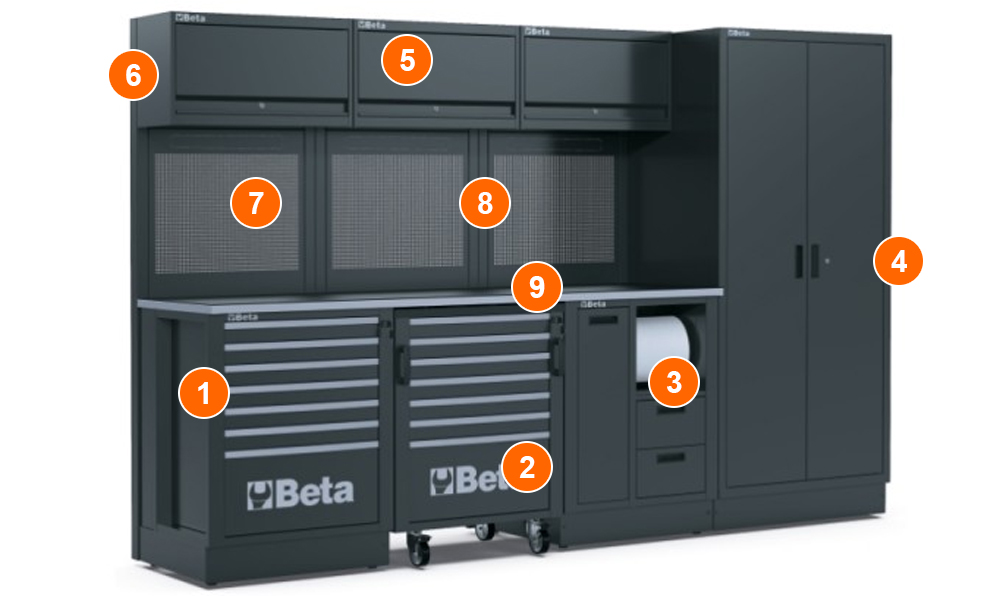 dotazione arredamento officina modulare Beta RSC50 F