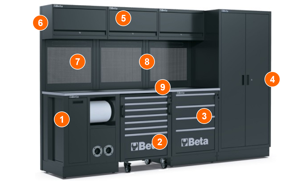 dotazione arredamento officina modulare Beta RSC50 G