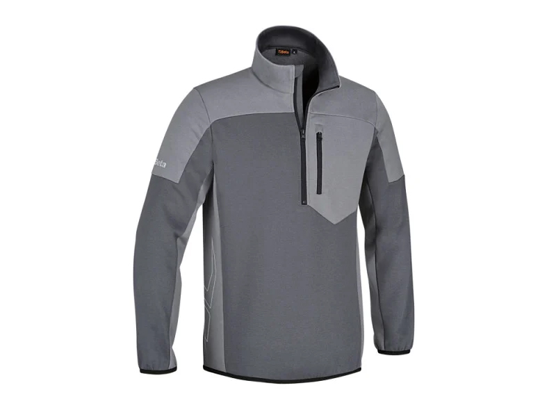 Felpa da lavoro Beta 7643G antracite/grigio chiaro zip corta (tg.XS-3XL)