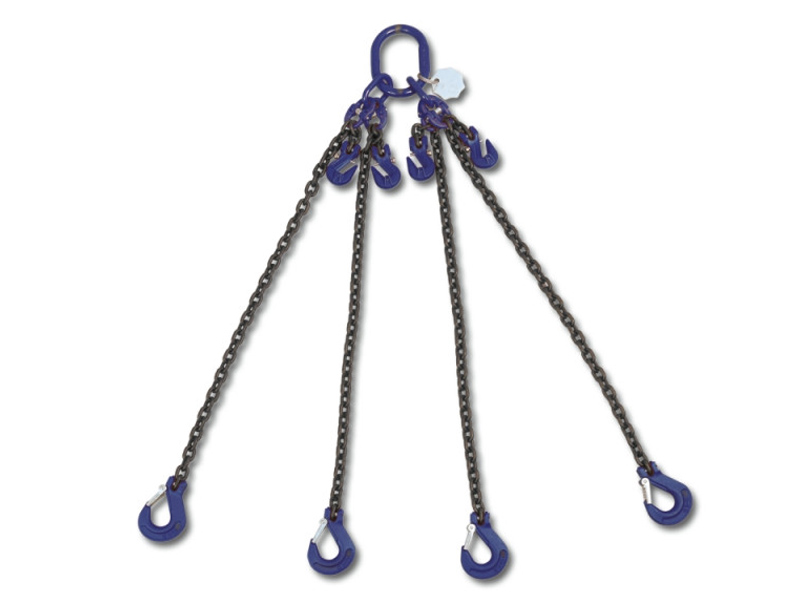 Catena sollevamento 4 bracci Beta 8098 Grado 10 con ganci Clevis e accorciatori, portata 5,3 ton