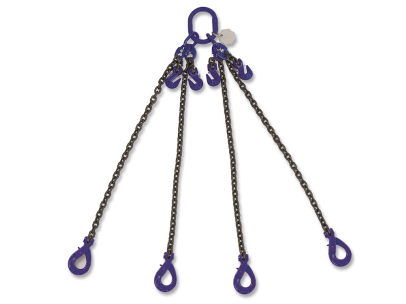 Catena sollevamento 4 bracci Beta 8098SL Grado 10 con ganci Self-Locking e accorciatori, 5,3 ton