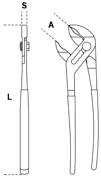 Schema tecnico pinze regolabile Beta 1046BA