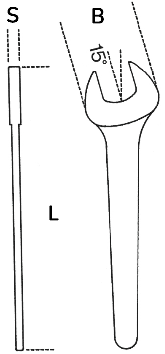 Schema tecnico chiave forchetta semplice 52MQ Beta