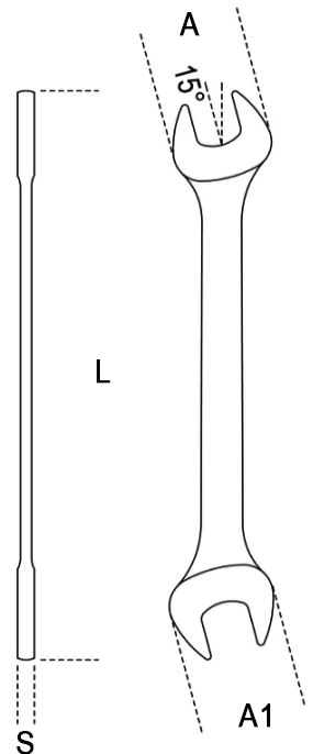 Schema tecnico chiave forchetta Beta 55BA