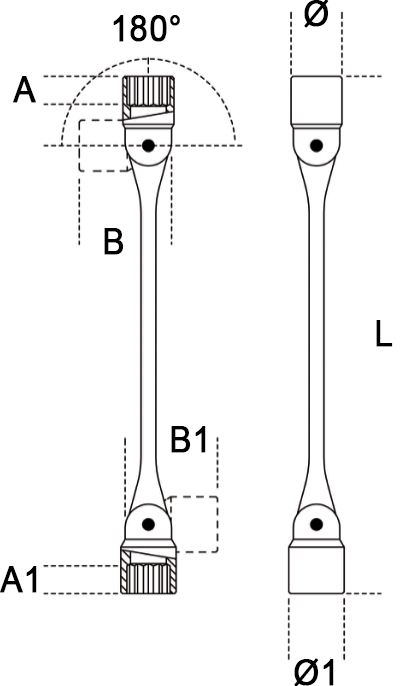 Schema tecnico chiave a bussola Beta 80