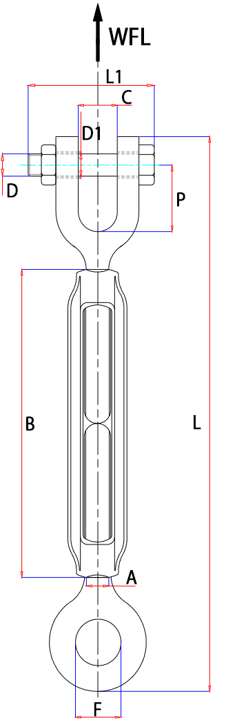 Schema tecnico tenditore Beta 8010Z