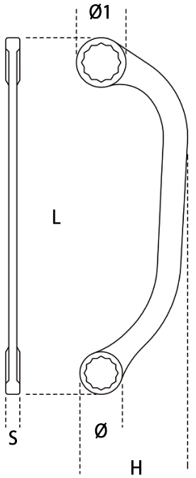 Schema tecnico chiave poligonale Beta 83