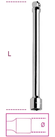 Schema tecnico prolunga angolare chiave a bussola Beta 920AN/250
