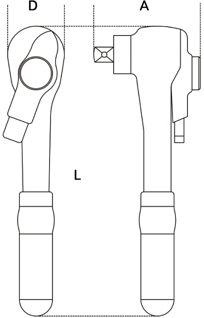 Schema tecnico cricchetto reversibile 920MQ/55A Beta
