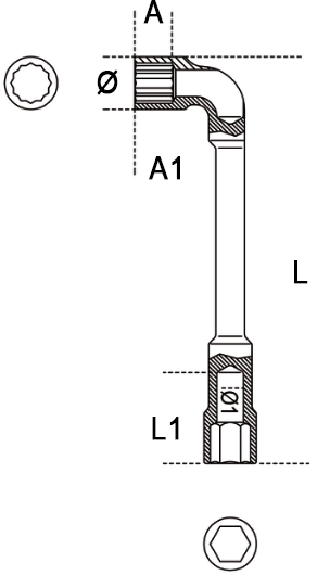 Schema tecnico chiave a pipa Beta 932