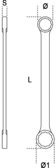 Schema tecnico chiave poligonale doppia Beta 95