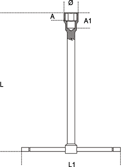 Schema tecnico chiave a T Beta 950