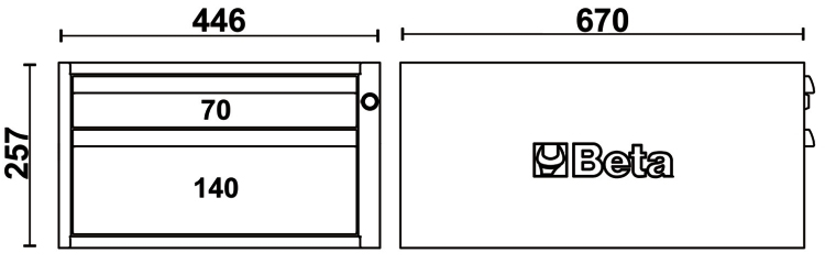 Schema tecnico cassettiera C58CS 2C Beta Utensili