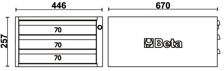Schema tecnico cassettiera C58CS 3C Beta Utensili