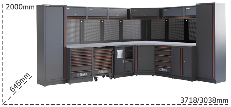 Schema tecnico arredamento officina Beta C45PRO 2.0 DX