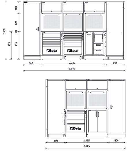 Esempio installazione e utilizzo arredamento officina Beta RSC55